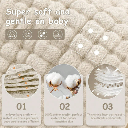 10pcs 20''X10'' Baby Towel Muslin Burp Cloths For Baby 10 Pack 100% Organic Cotton Baby Washcloths For Boys Girls Large 20''X10'' Super Soft