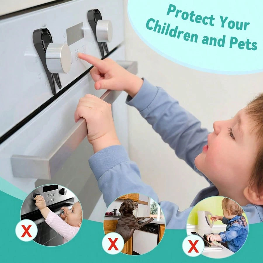 10pcs Gas Stove Knob Protectors, Universal Stove Knob Covers, Child Safety Locks For Gas Stove/Oven Knobs, Prevent Children/Pets From Touching, Suitable For Oven/Stove/Gas Cooktop