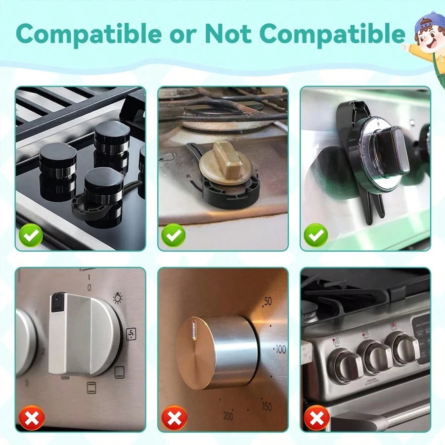 10pcs Gas Stove Knob Protectors, Universal Stove Knob Covers, Child Safety Locks For Gas Stove/Oven Knobs, Prevent Children/Pets From Touching, Suitable For Oven/Stove/Gas Cooktop
