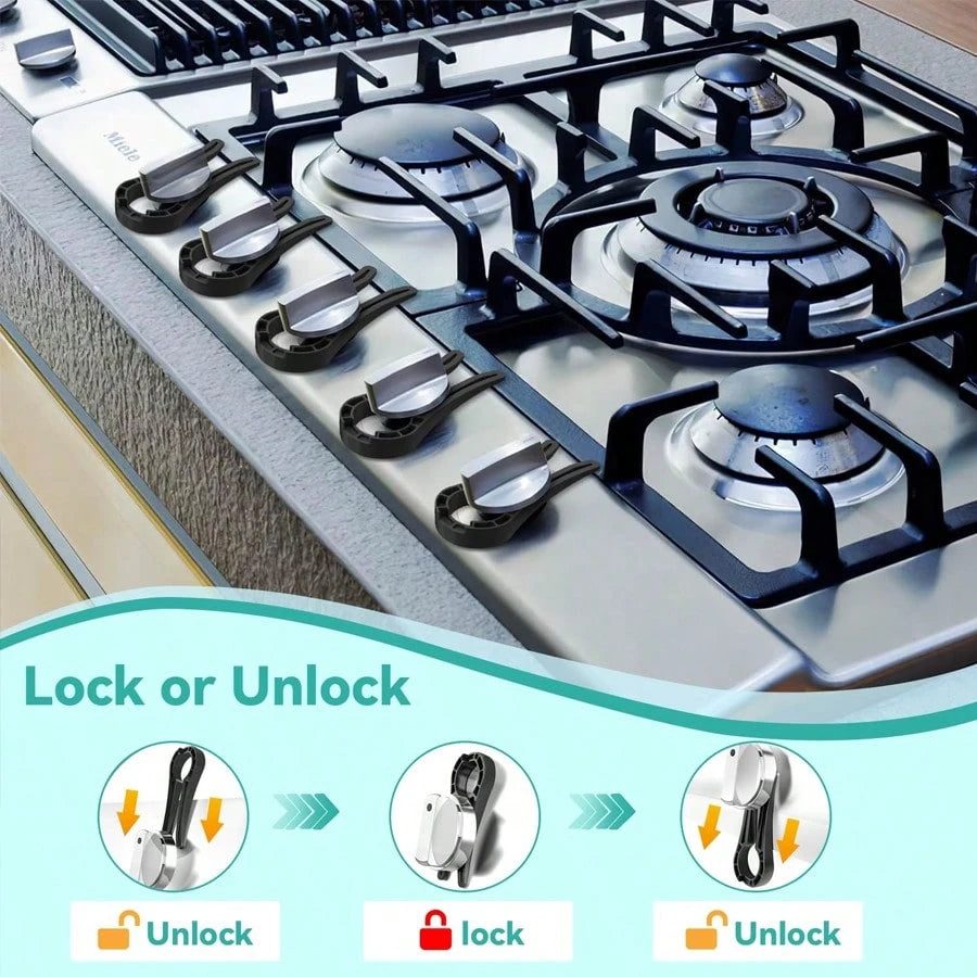 10pcs Gas Stove Knob Protectors, Universal Stove Knob Covers, Child Safety Locks For Gas Stove/Oven Knobs, Prevent Children/Pets From Touching, Suitable For Oven/Stove/Gas Cooktop