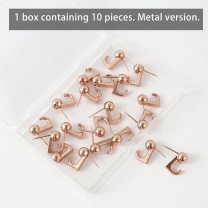 10pcs Push Pin Hooks, Plastic Head Cork Board Hooks Decorative Large Head Push Pin Hooks, Suitable For Photo Wall, Bulletin Board, Home Wall, Home Office School Supplies (Black, Transparent, Black & T