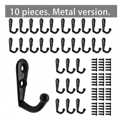 10pcs Push Pin Hooks, Plastic Head Cork Board Hooks Decorative Large Head Push Pin Hooks, Suitable For Photo Wall, Bulletin Board, Home Wall, Home Office School Supplies (Black, Transparent, Black & T