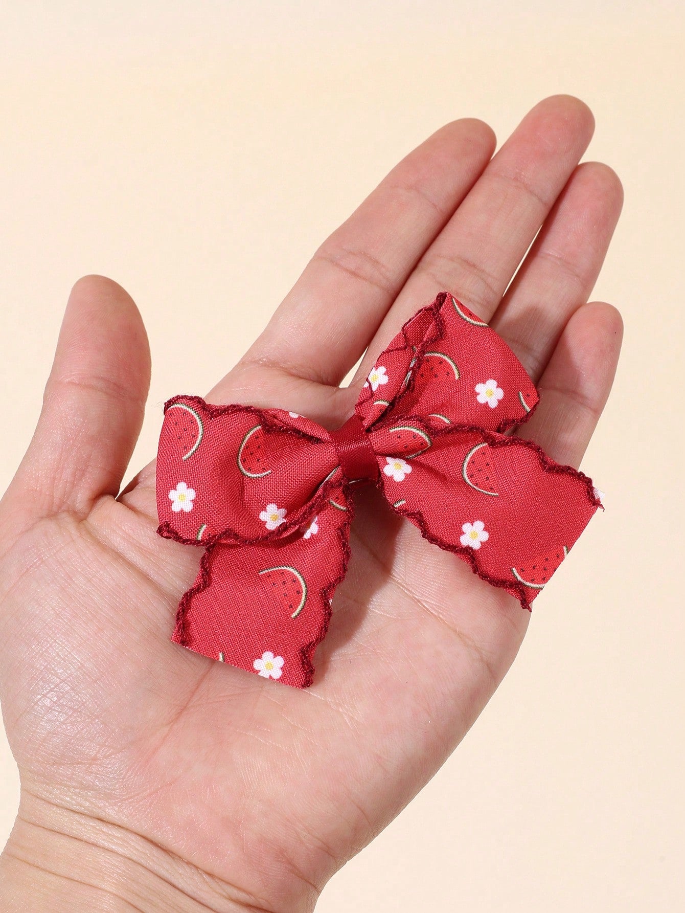 10pcs/Set Girls Fruit Hair Clips, Cute Fruit Bow Hair Clips, Candy Color Fruit Hair Pins With Embroidery Ruffle Edge, Toddler Hair Accessories For Holiday Party