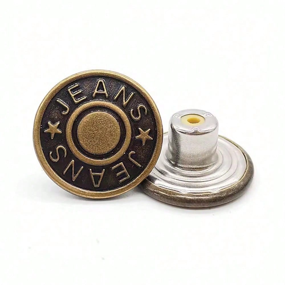 11pcs (10pcs + 1pc) Copper-Tone Adjustable Seamless Metal Button Set- Suitable For Jeans, Easy To Install Jeans Waistband Tightening Clothing Repair And Replacement Parts- For DIY Enthusiasts And Ta