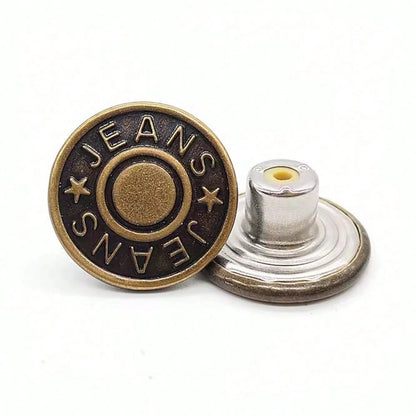 11pcs (10pcs + 1pc) Copper-Tone Adjustable Seamless Metal Button Set- Suitable For Jeans, Easy To Install Jeans Waistband Tightening Clothing Repair And Replacement Parts- For DIY Enthusiasts And Ta