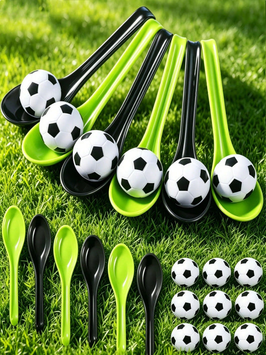 12/24pcs Football Party Game Set: Dribbling Relay Toys Set (Suitable For Teens And Adults), Includes Foam Footballs And Relay Games; Ideal As Party Supplies And Small Gifts For Sports Events, School P