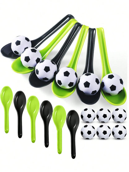 12/24pcs Football Party Game Set: Dribbling Relay Toys Set (Suitable For Teens And Adults), Includes Foam Footballs And Relay Games; Ideal As Party Supplies And Small Gifts For Sports Events, School P