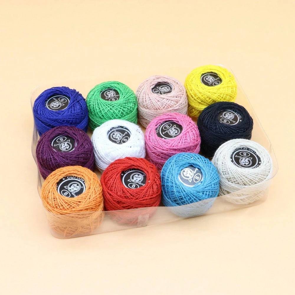12 Colors Polyester Sewing Thread Balls Set, Bright Multi Color Thread For Hand Machine Sewing Clothes Repair Embroidery DIY Craft Gift