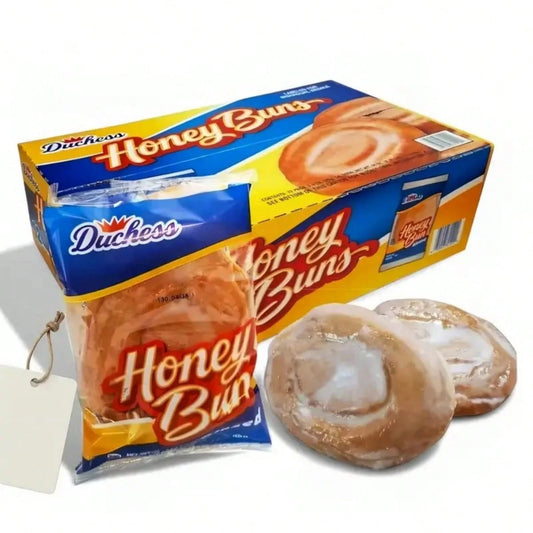 12 Packs Of Honey Buns (3 Oz Each)- Flaky Pastry Soaked In Sweet Honey & Coated With Delicate Frosting