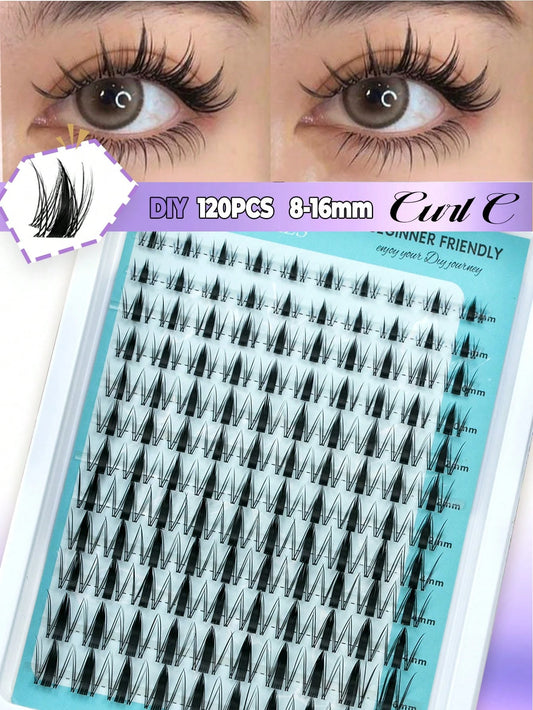 120pcs C/D Curl Maple Leaf Shaped False Eyelashes, New Cat Eye Style (C/D Curl, 8-16mm), Dense Autumn Maple Leaf Shaped False Eyelashes, Super Soft And Lightweight, Reusable Individual Segment False E
