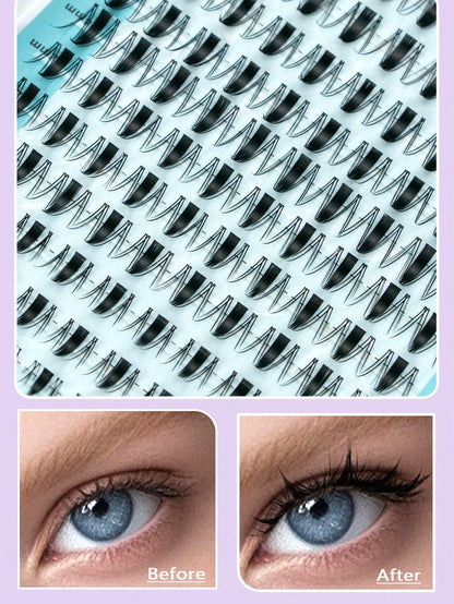 120pcs C/D Curl Maple Leaf Shaped False Eyelashes, New Cat Eye Style (C/D Curl, 8-16mm), Dense Autumn Maple Leaf Shaped False Eyelashes, Super Soft And Lightweight, Reusable Individual Segment False E