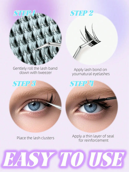 120pcs C/D Curl Maple Leaf Shaped False Eyelashes, New Cat Eye Style (C/D Curl, 8-16mm), Dense Autumn Maple Leaf Shaped False Eyelashes, Super Soft And Lightweight, Reusable Individual Segment False E