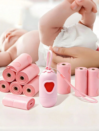 120pcs Scented Baby Diaper Disposal Bags With Storage Box, Portable Hanging Trash Bags For Strollers And Cars, Pet Waste Bags, Travel And Back To School Essential
