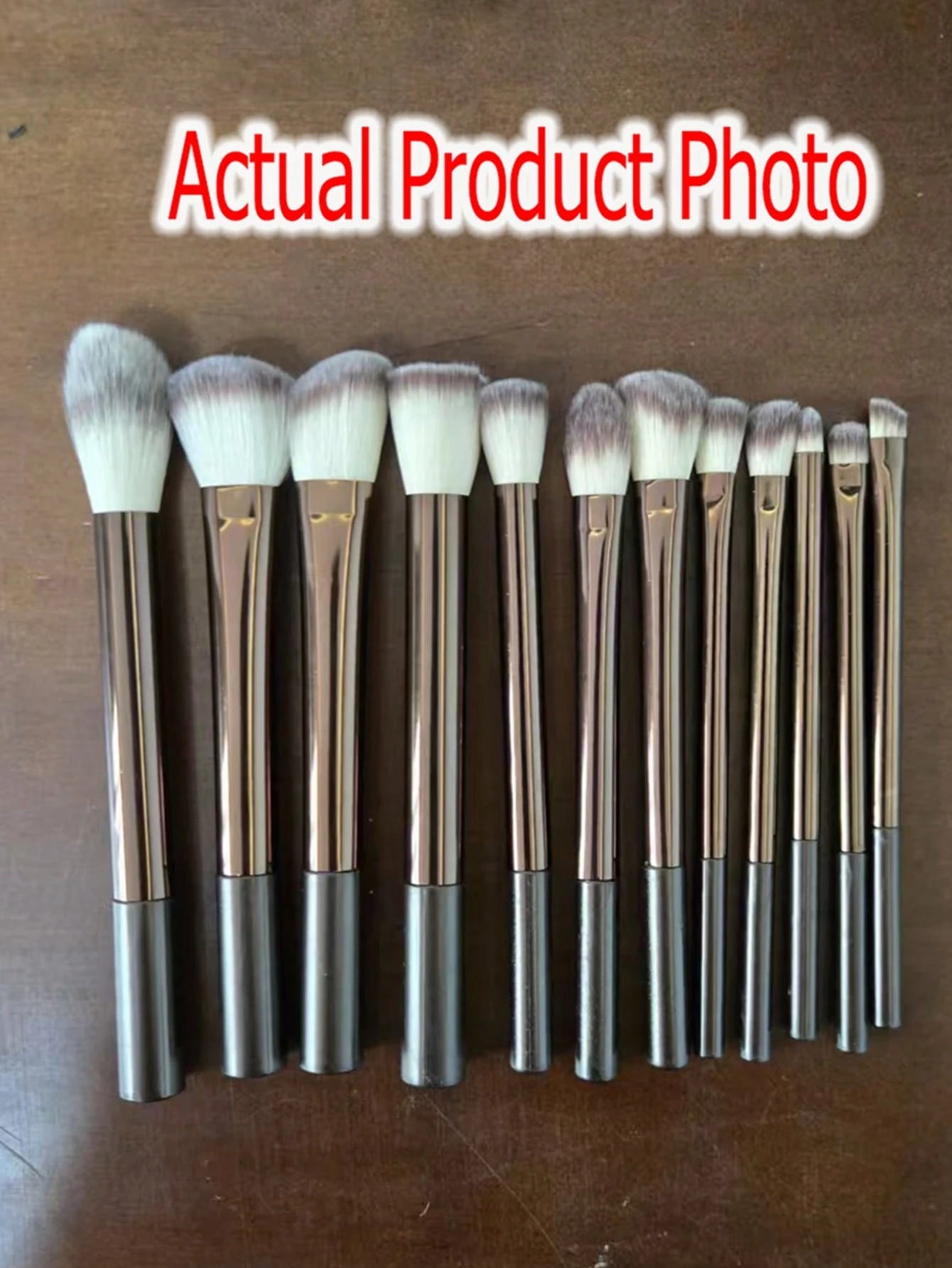 12pcs Professional Soft Hair Long Aluminum Tube Makeup Brush Set, Including Foundation Brush, Eyeshadow Brush, Eyebrow Brush, Blending Brush, Highlighter Brush, Concealer Brush, Suitable For Daily Use