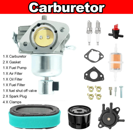 14pcs Carburetor Replacement Kit, Durable Metal/Plastic, Complete Component Set, Compatible With Kohler 7000 Series (KT725/KT730/KT745), Ideal For Global Lawn Mower/Outdoor Power Equipment Repairs, B