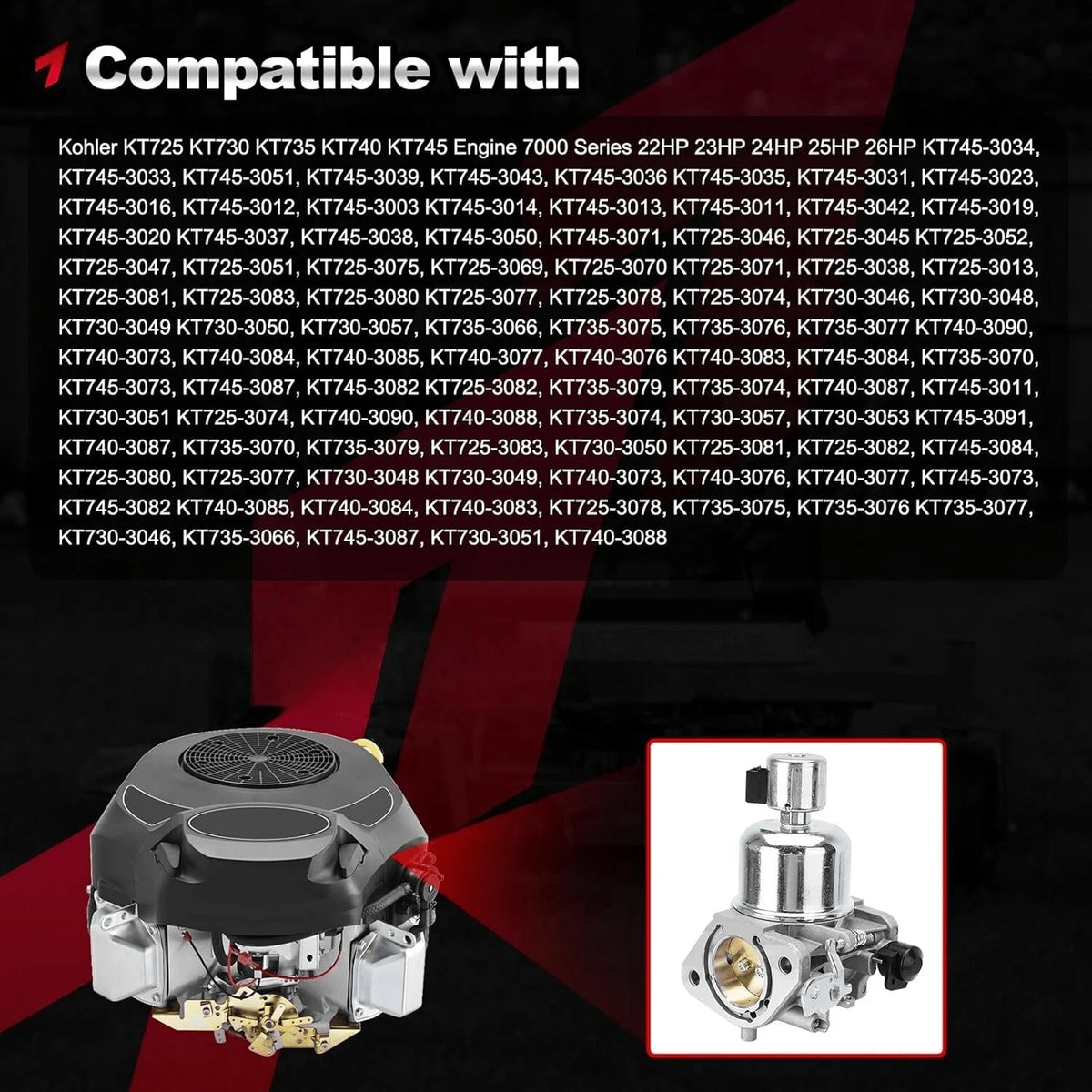 14pcs Carburetor Replacement Kit, Durable Metal/Plastic, Complete Component Set, Compatible With Kohler 7000 Series (KT725/KT730/KT745), Ideal For Global Lawn Mower/Outdoor Power Equipment Repairs, B