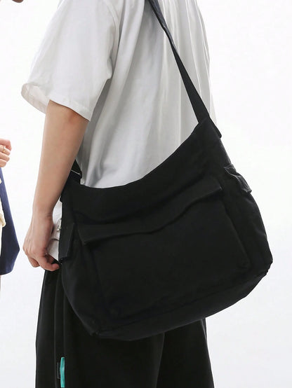 15.6 Inch Laptop Backpack For Men, Multi-Compartment Nylon Letter Print Lightweight Backpack, Large Capacity Travel Bag, Convenient Commuter Daypack, Suitable For Students, Business, Travel, Outdoor