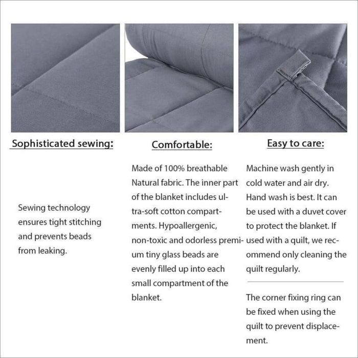 15 lbs Breathable Weighted Blanket 48 x 72" Reduce Stress Promote Sleep - Until Times Up