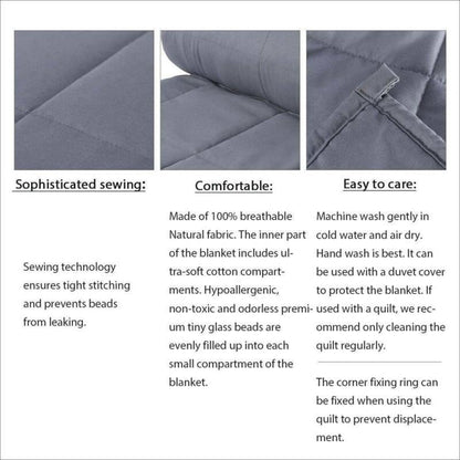 15 lbs Breathable Weighted Blanket 48 x 72" Reduce Stress Promote Sleep - Until Times Up