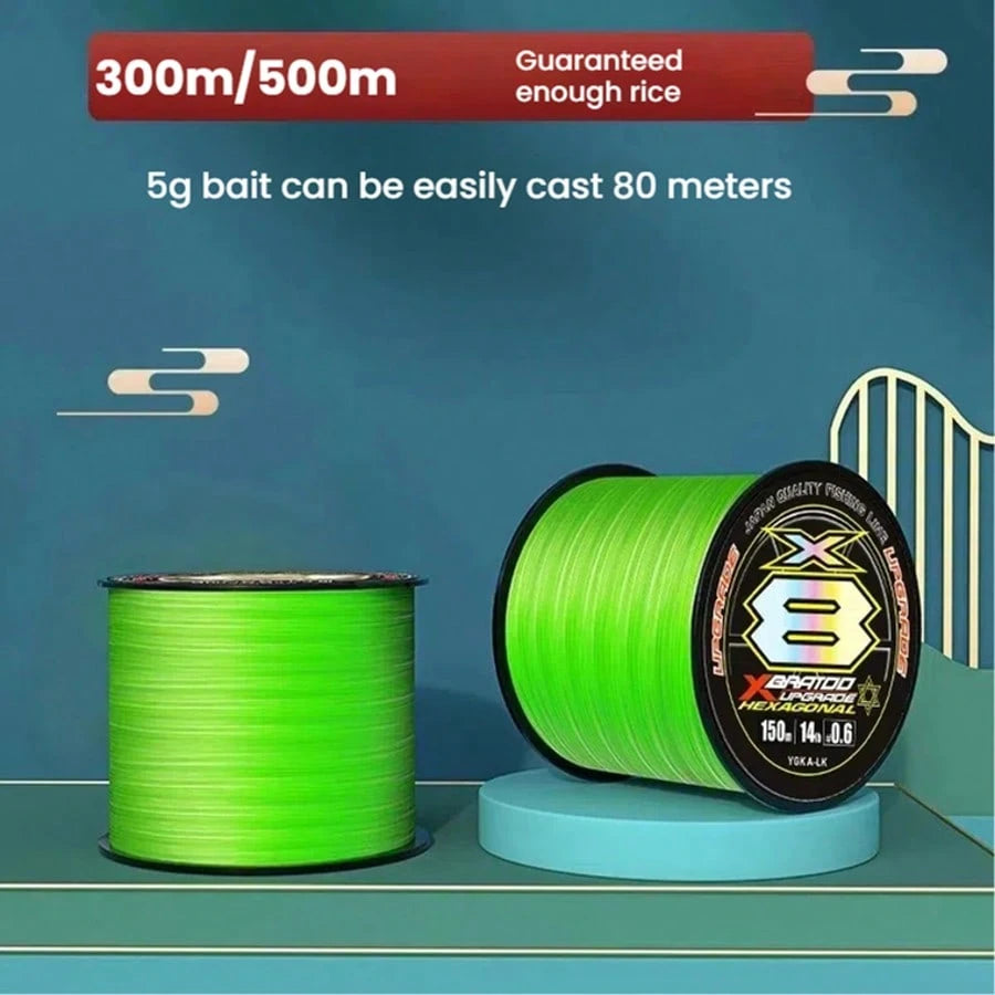150m/492ft Super Strong Fishing Line, 8-Strand Multifilament PE Anti-Abrasion Braided Line, 10 20 30 40 80 LB For Smooth Long Casting