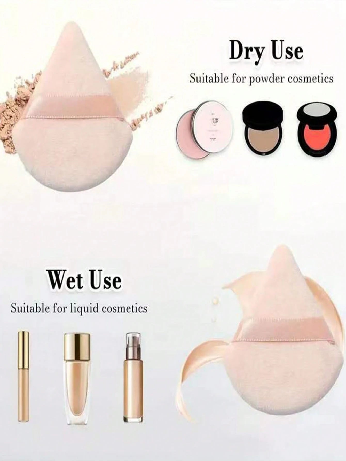 15pcs Makeup Brush Set, Includes 2pcs Apricot Triangle Powder Puffs, Soft And Fitting, Plus 13pcs Makeup Brush Set, Blush, Liquid Lipstick, Eyebrow Pencil, Lipstick, Concealer, Eyeshadow, Highlighter