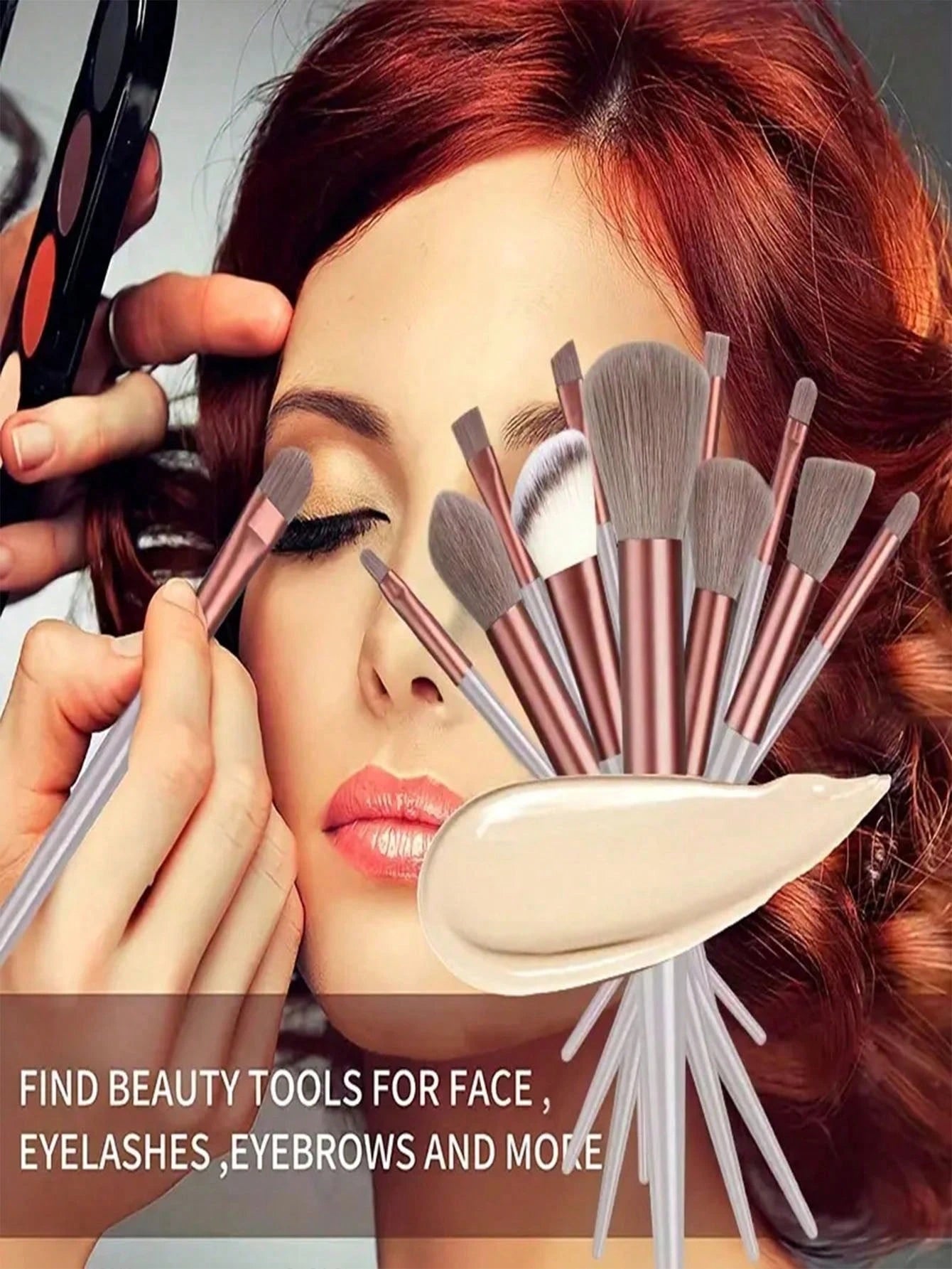 15pcs Makeup Brush Set, Includes 2pcs Brown Triangle Powder Puffs, Soft And Fitting, Also 13pcs Makeup Brush Set, Blush, Liquid Lipstick, Eyebrow Pencil, Lip Gloss, Concealer, Eyeshadow, Highlighter
