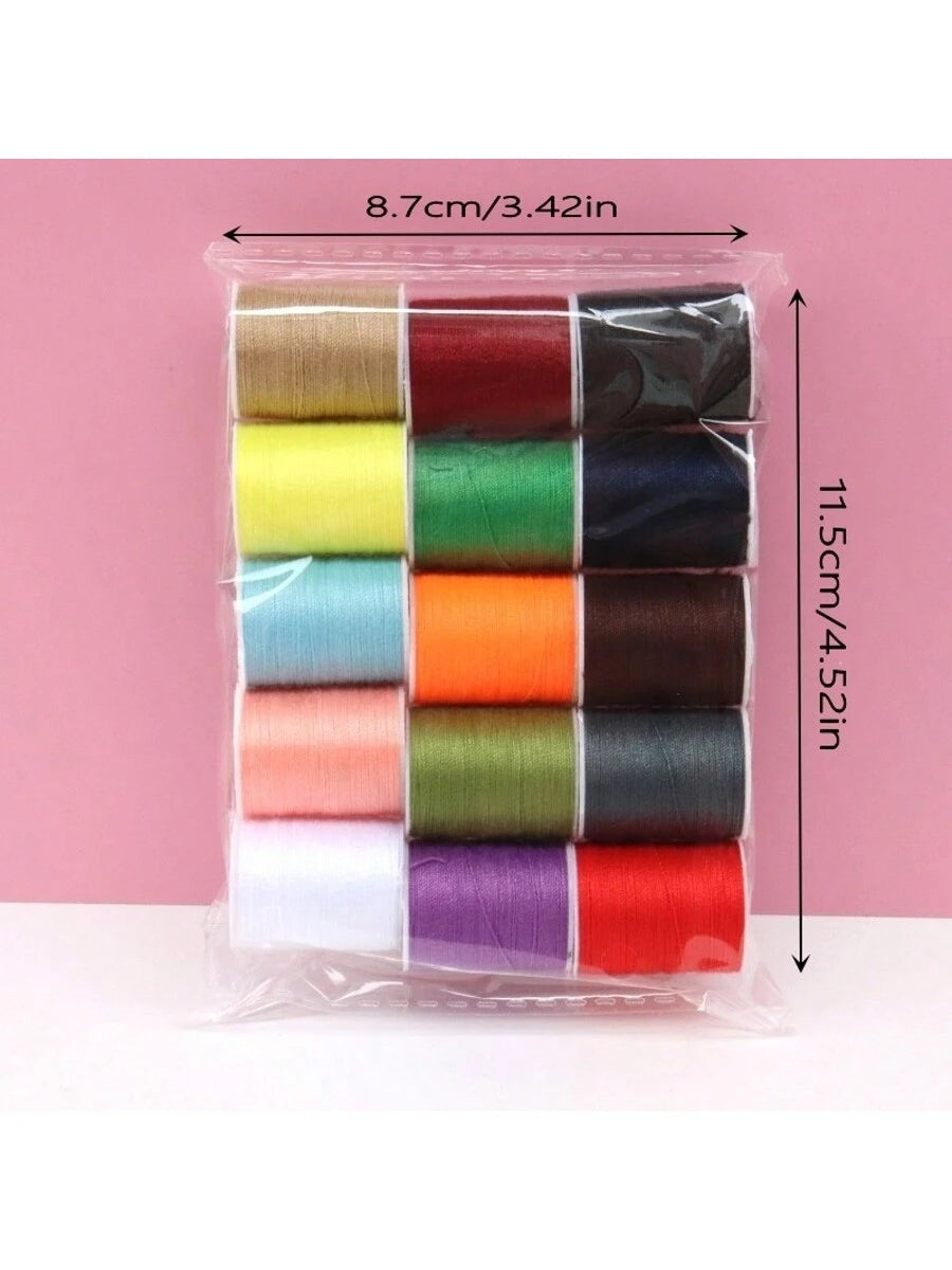 15pcs/Set Multicolor Vibrant Sewing Threads, Sewing Supplies