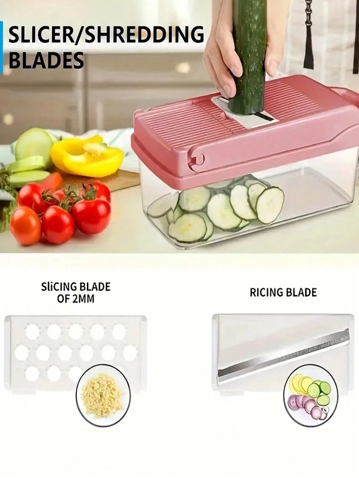 15pcs Vegetable Chopper, Multi-Function Fruit Slicer, Manual Food Processor, Home & Outdoor Camping Vegetable Cutter, Container Chopper, Onion Chopper, Home Potato Shredder, Kitchen Supplies, Manual F