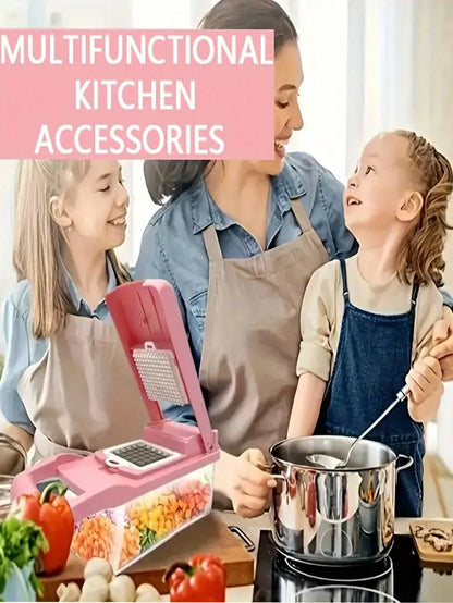 15pcs Vegetable Chopper, Multi-Function Fruit Slicer, Manual Food Processor, Home & Outdoor Camping Vegetable Cutter, Container Chopper, Onion Chopper, Home Potato Shredder, Kitchen Supplies, Manual F