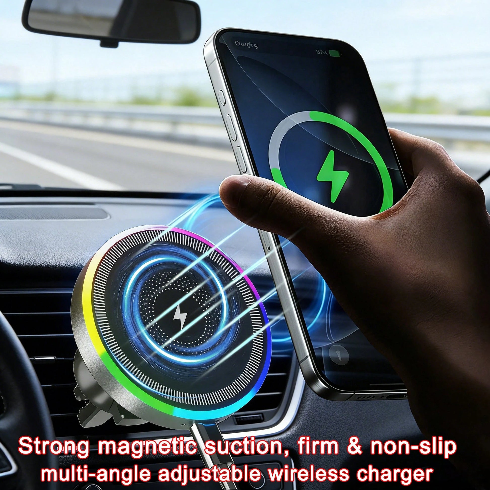15W Auto-Clamping Wireless Car Charger Holder, Compatible With IPhone 17/16/15/14/13/12/8 Series, Galaxy S25/S24/S23/S22/S21/S20/S10/S9/S8/S7/S6 Series, Note 20/10/9/8/5 Series
