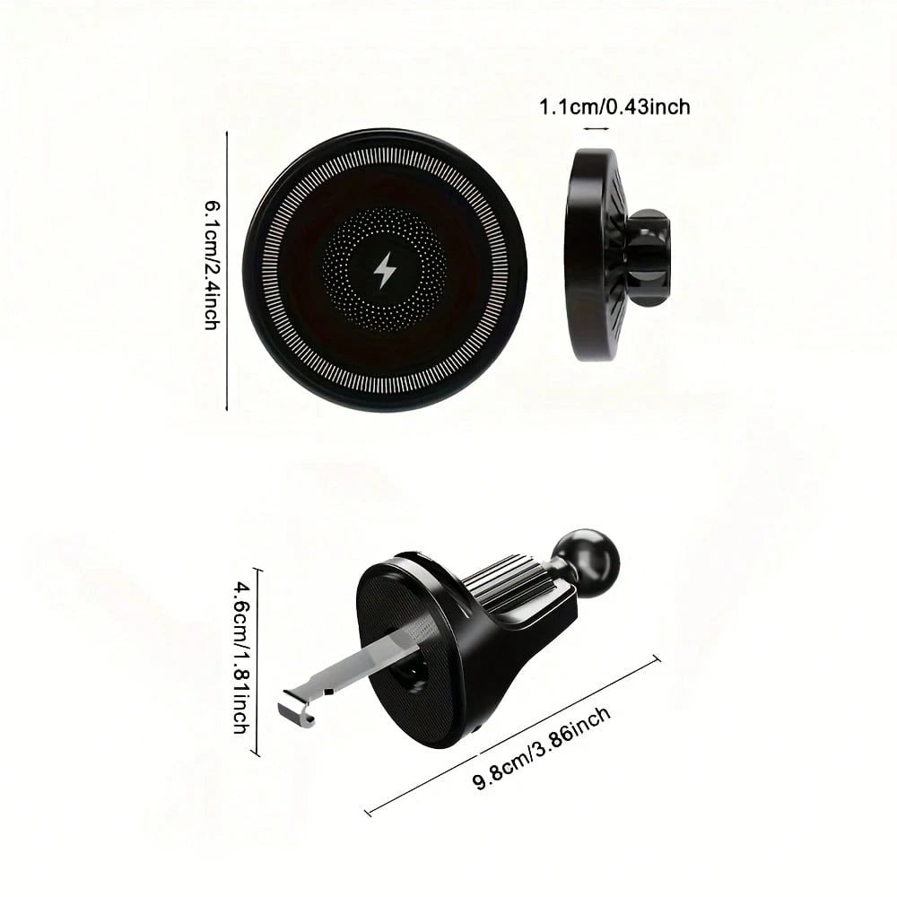 15W Auto-Clamping Wireless Car Charger Holder, Compatible With IPhone 17/16/15/14/13/12/8 Series, Galaxy S25/S24/S23/S22/S21/S20/S10/S9/S8/S7/S6 Series, Note 20/10/9/8/5 Series