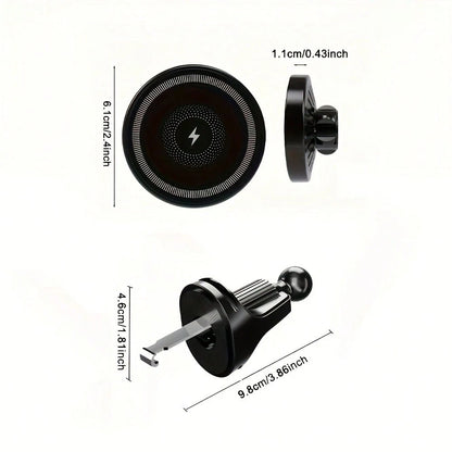 15W Auto-Clamping Wireless Car Charger Holder, Compatible With IPhone 17/16/15/14/13/12/8 Series, Galaxy S25/S24/S23/S22/S21/S20/S10/S9/S8/S7/S6 Series, Note 20/10/9/8/5 Series