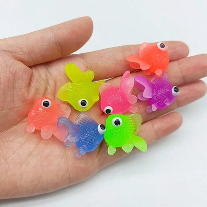16pcs Realistic Soft Rubber Goldfish Toys, Suitable For Indoor/Outdoor Water Games, Summer Party Decor & Supplies, No Battery Required (Random Colors)