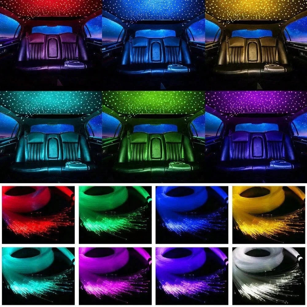 16W Twinkle Starlight Headliner Kit 1000 Piece, 6.5ft/2m 0.03in Car Interior Ceiling Fiber Optic Lights, APP/Remote Control Star Roof Lights For Car/Party Ambient Decor