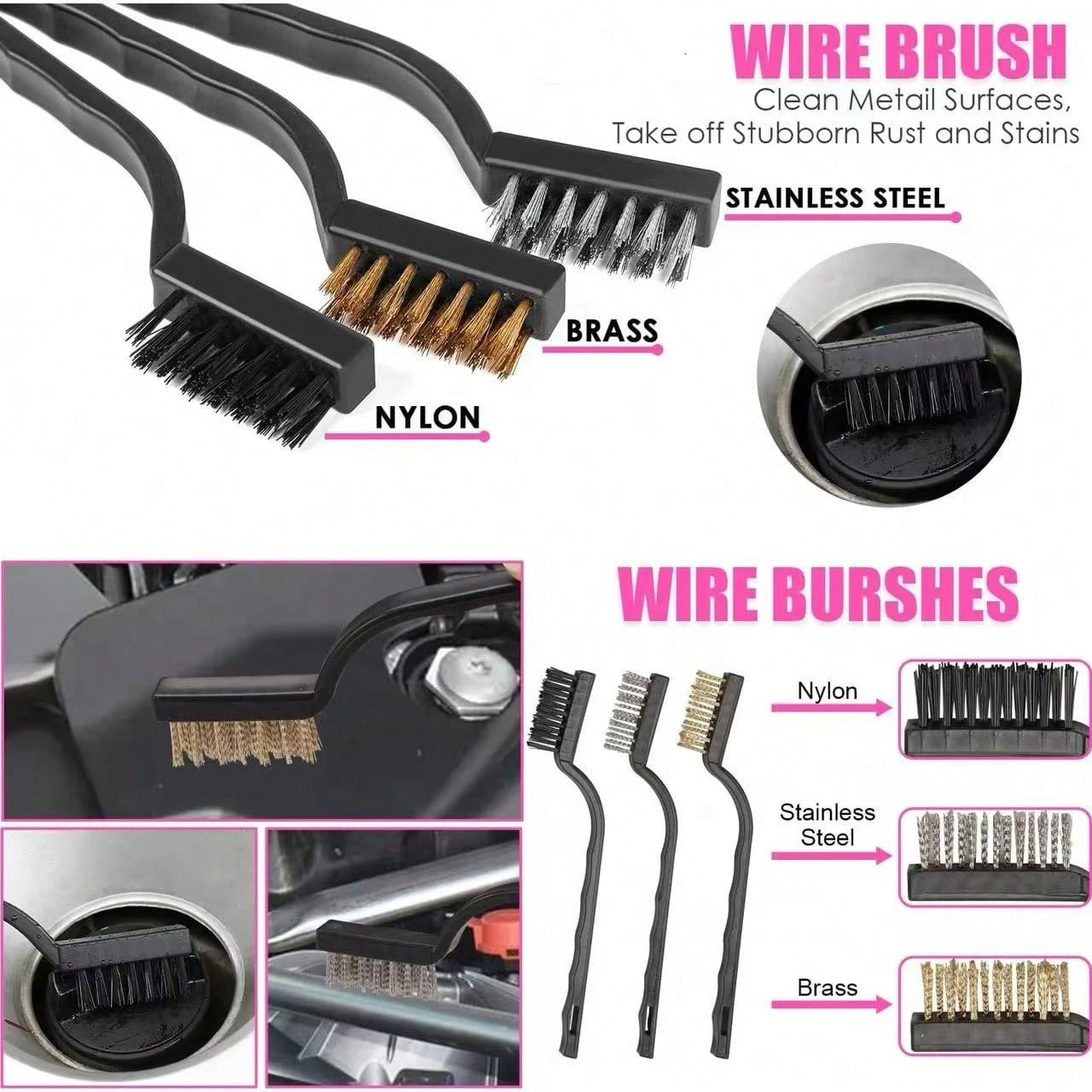 17-Pcs Pink Car Interior Cleaning Kit With Windshield Cleaner Tool, Detailing Brushes & Cleaning Gel, Ideal Car Cleaning Accessories & Gift For Women & Girls