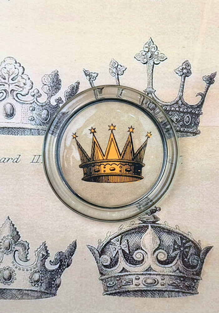 17th Century Sun Crown 4" Round Glass Coaster - Ben's Garden