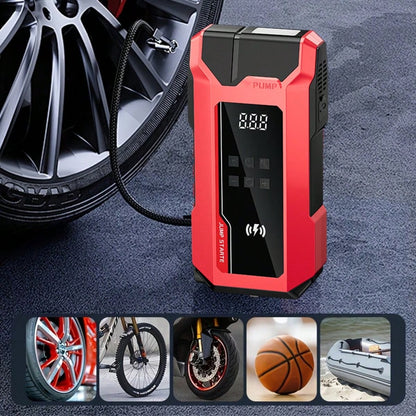 180PSI Air Compressor Jump Starter 6000A Peak, 20000mAh QC18W Portable Power Bank, Digital Tire Inflator, LED Emergency Light, Car Battery Charger, Roadside Kit Gift For Dad