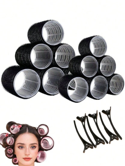 18pcs/36pcs Set Large Hair Curlers With Clips, Self-Adhesive Hair Rollers, Suitable For Long/Medium/Short Hair And Bangs, DIY Curling Tools, Hair Curlers, Curling Brushes, Hair Rollers, Curling Produc