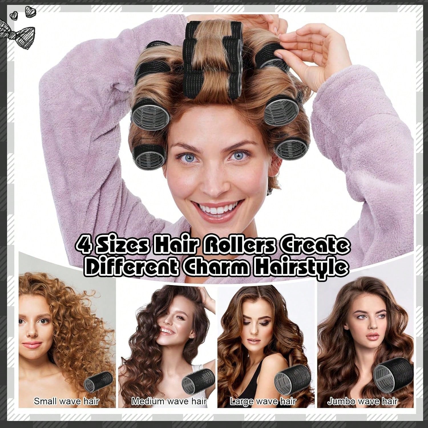 18pcs/36pcs Set Large Hair Curlers With Clips, Self-Adhesive Hair Rollers, Suitable For Long/Medium/Short Hair And Bangs, DIY Curling Tools, Hair Curlers, Curling Brushes, Hair Rollers, Curling Produc