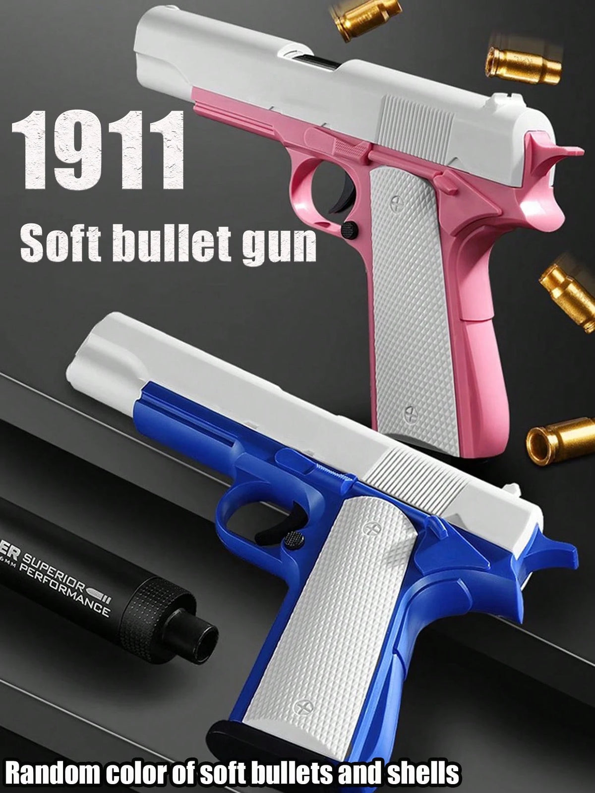 1911 Manual Ejection Toy Gun, 10 Soft Bullets, 8 Cartridges, 1 Shooting Practice Game, Handgun Model, Birthday Gift (This Product Has Two Options: With Text And Without Text, Randomly Sent, Some Acces