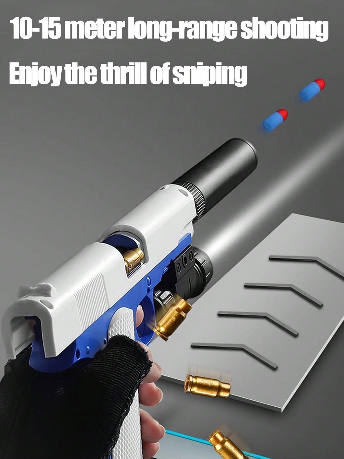 1911 Manual Ejection Toy Gun, 10 Soft Bullets, 8 Cartridges, 1 Shooting Practice Game, Handgun Model, Birthday Gift (This Product Has Two Options: With Text And Without Text, Randomly Sent, Some Acces