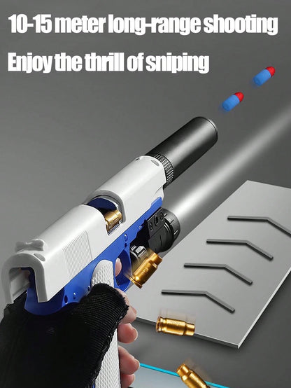 1911 Manual Ejection Toy Gun, 10 Soft Bullets, 8 Cartridges, 1 Shooting Practice Game, Handgun Model, Birthday Gift (This Product Has Two Options: With Text And Without Text, Randomly Sent, Some Acces