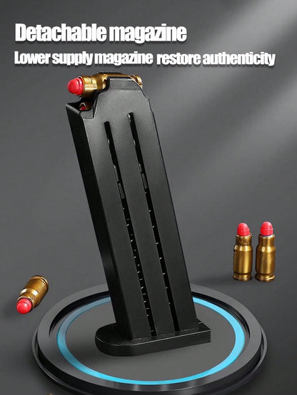1911 Manual Ejection Toy Gun, 10 Soft Bullets, 8 Cartridges, 1 Shooting Practice Game, Handgun Model, Birthday Gift (This Product Has Two Options: With Text And Without Text, Randomly Sent, Some Acces