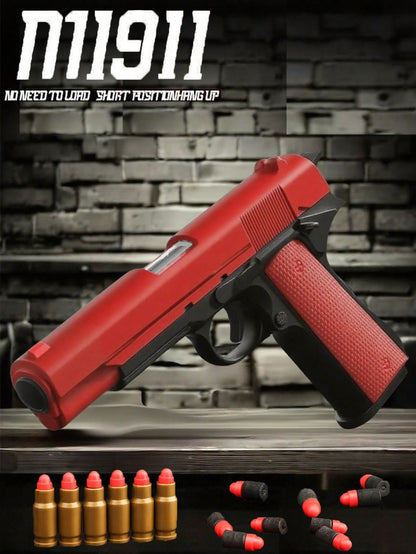 1911 Manual Ejection Toy Gun, 10 Soft Bullets, 8 Cartridges, 1 Shooting Practice Game, Handgun Model, Birthday Gift (This Product Has Two Options: With Text And Without Text, Randomly Sent, Some Acces