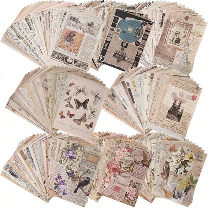 192 Sheets Of Scrapbook Paper, Journaling Scrapbooking Supplies Craft Paper Kits Vintage Room Decor Posters Decoupage Paper Ephemera For Junk Journals Bullet Journal Card Making Decorative Background