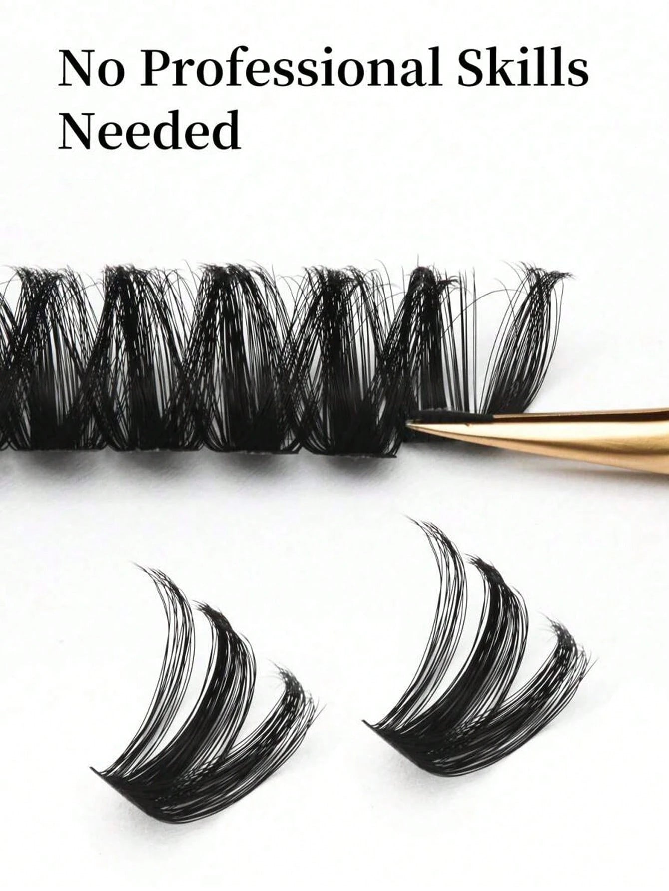 192pcs DIY Eyelash Cluster Pre-Made Fan-Shaped Soft Glue Ribbon Russian Style Thick 100pcs Classic False Eyelashes C/D Curl 8-18mm Length Fluffy Texture Easy To Wear Makeup Tool