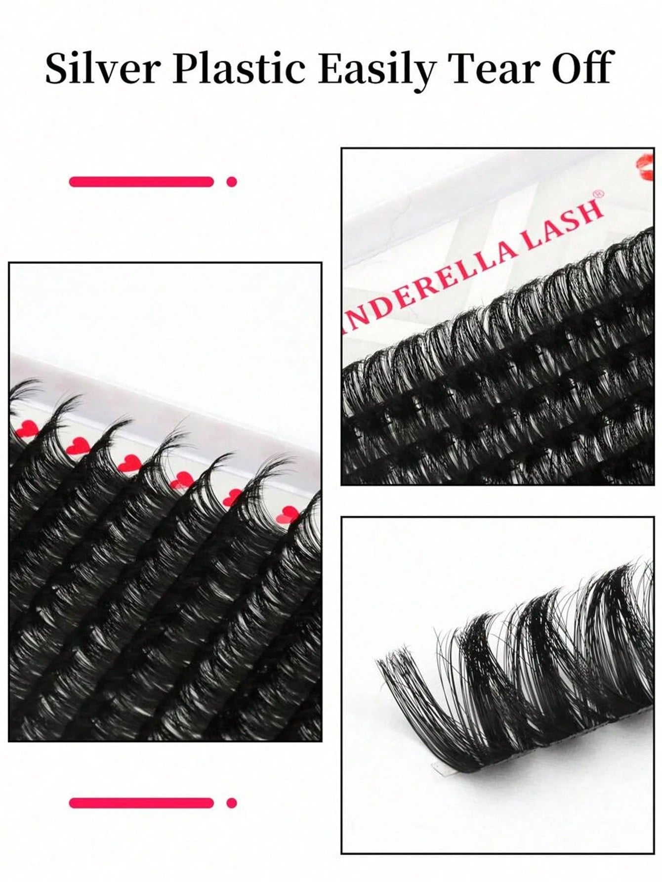 192pcs DIY Eyelash Cluster Pre-Made Fan-Shaped Soft Glue Ribbon Russian Style Thick 100pcs Classic False Eyelashes C/D Curl 8-18mm Length Fluffy Texture Easy To Wear Makeup Tool