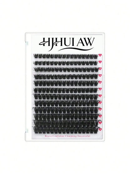 192pcs DIY Eyelash Cluster Pre-Made Fan-Shaped Soft Glue Ribbon Russian Style Thick 100pcs Classic False Eyelashes C/D Curl 8-18mm Length Fluffy Texture Easy To Wear Makeup Tool