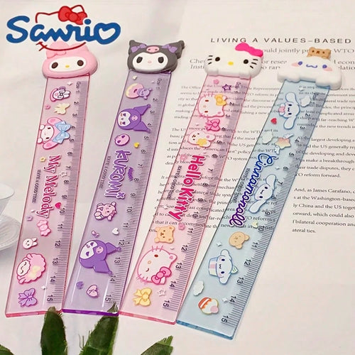 1pc/12pcs Cartoon Ruler Set: Cute 5.91 Inch Plastic Ruler, Pattern Is,And Friends, Suitable For School And Office Use