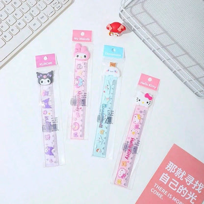 1pc/12pcs Cartoon Ruler Set: Cute 5.91 Inch Plastic Ruler, Pattern Is,And Friends, Suitable For School And Office Use